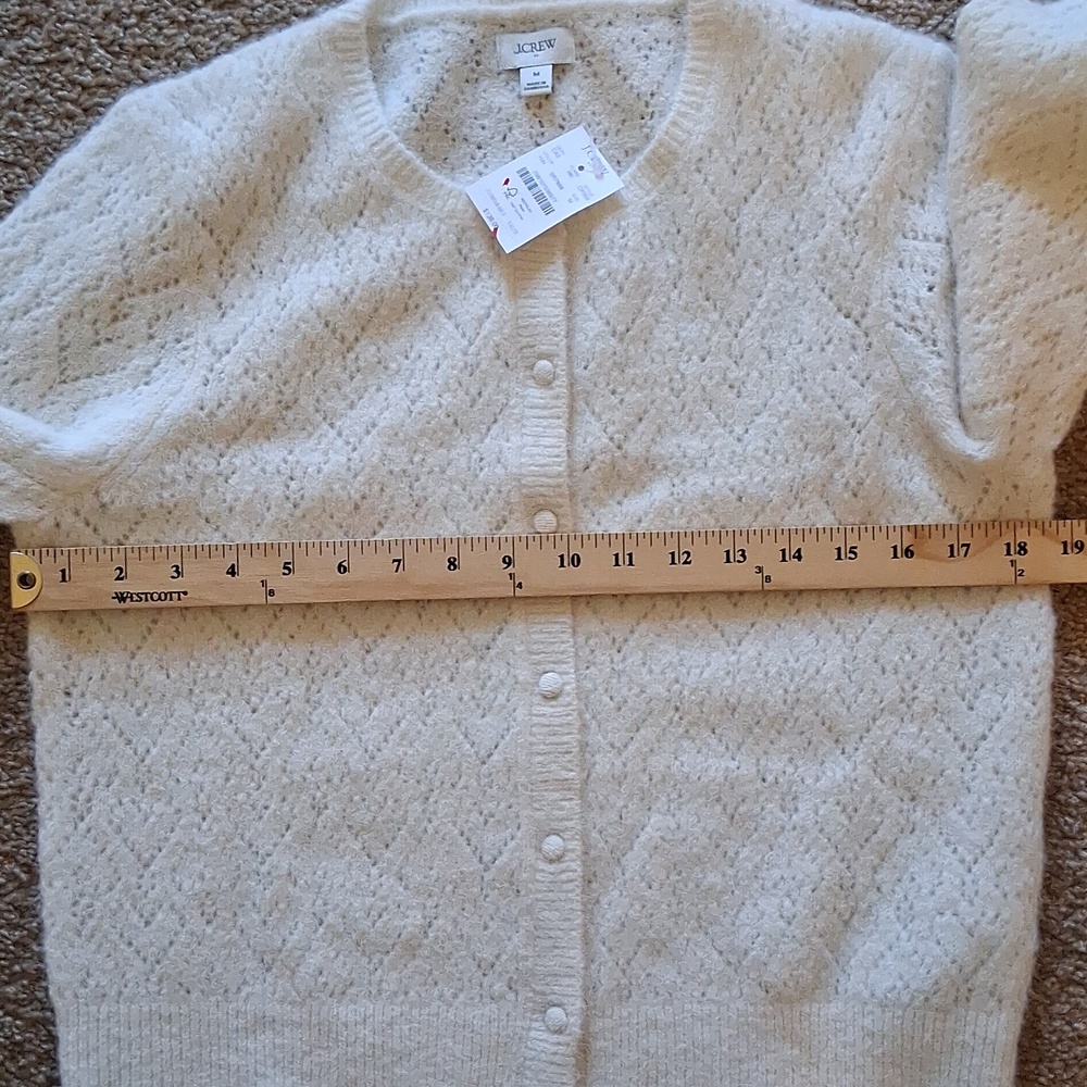 J. Crew Cream Open-Knit Cardigan Sweater - Picture 9 of 9